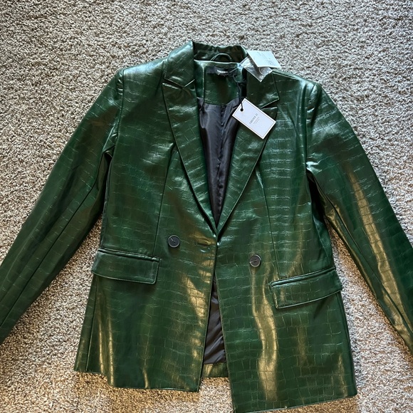 Forever 21 Dark Green Croc-Embossed Jacket - Picture 3 of 3